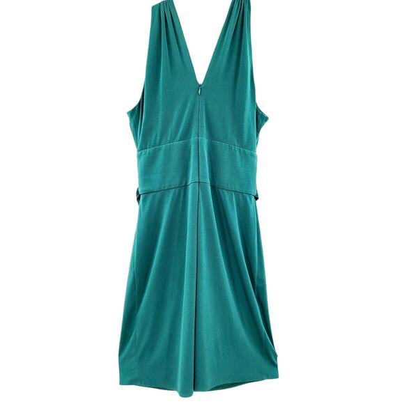 Vtg Laundry Shelli Segal Emerald Green Bodycon Sleeveless Twist Front Dress Sz 6 - Picture 3 of 11